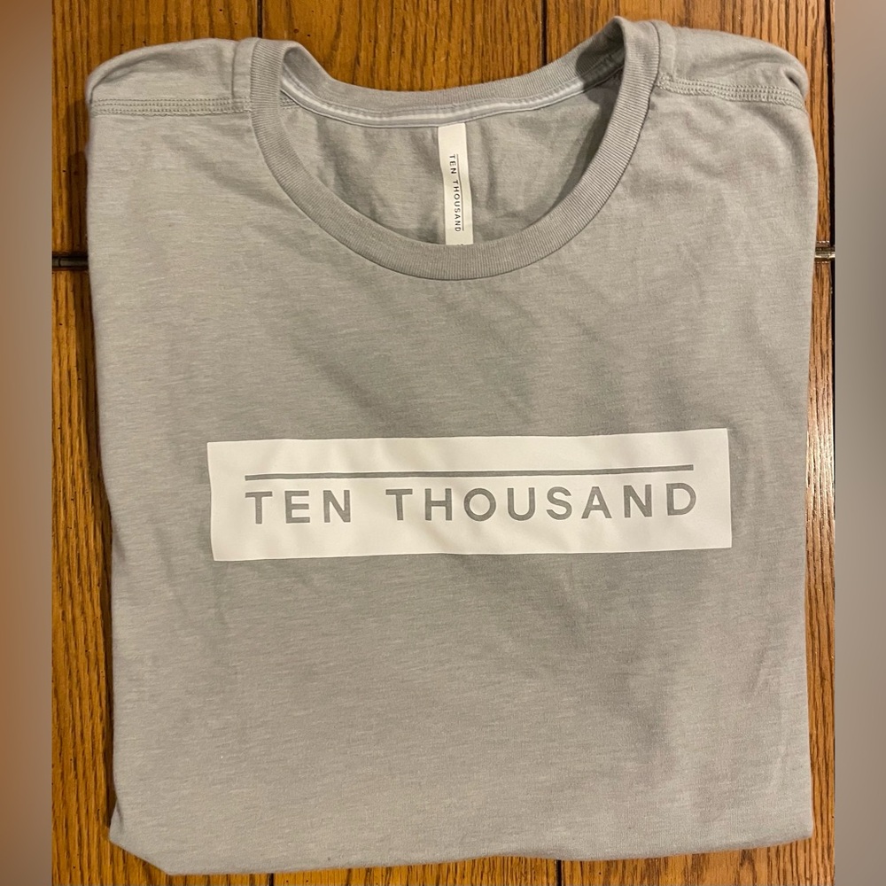 EUC Ten Thousand Durable Logo Tee, grey, size medium, short sleeve